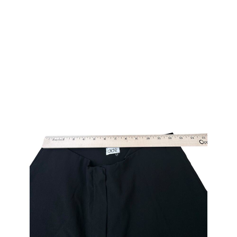 Cache Black Studded Side Slit Flare Pants Wide Leg Y2K Glam Rock 25x27 READ - Picture 4 of 9